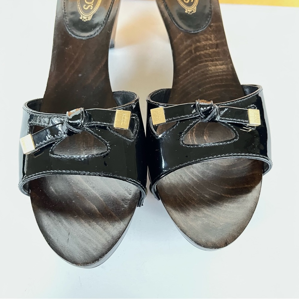 Tod’s black patent leather platform slide sandals 38 - Picture 9 of 12